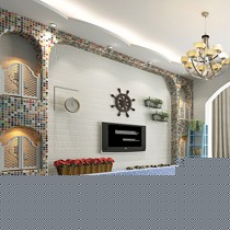 米冠7688白色砖纹壁纸,3D立体文化砖墙纸,客厅环保无纺布壁纸