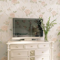 原美吸音降噪卧室墙纸,美式田园玫瑰花壁纸,加厚净味无纺布壁纸