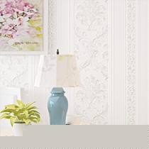 纸爱生活W613110无纺布墙纸,3d立体大马士革壁纸,竖条纹卧室墙纸