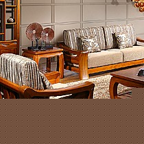 纯实木中式沙发,叶叶家居纯实木布艺沙发,中式柚木高端沙发客厅yy066