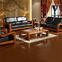 中式皮沙发,中式实木真皮沙发,实木沙发,全实木乌金木沙发 御王府F-616#沙发