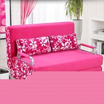 心居家品日式印花布艺沙发,折叠环保透气实木躺椅,型号: s100