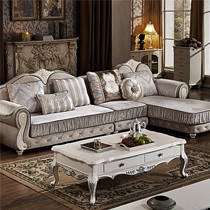 意米卡U形高档布艺沙发,多人位米色欧式沙发,型号E725