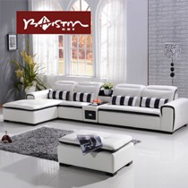 柏斯町优质真皮沙发,带转角实木框架皮艺沙发,型号C56