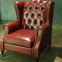 尚伦美式乡村真皮沙发,单人靠背舒适沙发椅,SDZ5888老虎椅