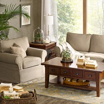 Harbor House现代简约布艺沙发,棉麻面料透气亲肤木框架单人沙发,型号1054713501