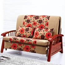 宜沃S9016沙发软床,中式古韵柚木沙发高弹性坐垫,可拆洗环保沙发