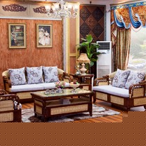 东南亚沙发组合,周师傅藤艺手工编织沙发,进口橡木沙发8002