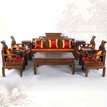 唐煌轩红木家具,鸡翅木客厅沙发组合,S-024中式榫卯工艺沙发十件套