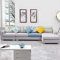 小户型客厅沙发,双虎家私现代简约沙发,经典转角布艺沙发D076057