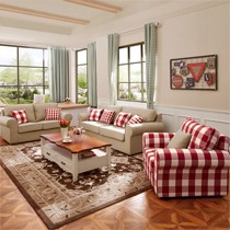 卡伊莲舒适田园沙发,高弹力布艺沙发组合,可拆洗棉麻沙发950#