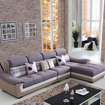 现代简约三色组合沙发,双虎皮布结合沙发,小户型客厅布艺可拆洗