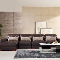 皇朝头层牛皮客厅转角组合,实木框架皮质沙发,型号: QKS1405