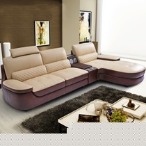 头层中厚牛皮沙发组,利豪小转角现代简约沙发,L15-1517智能音乐沙发