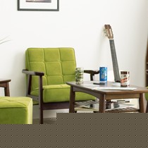 思捷家居小户型实木沙发,绿色布艺沙发,桦木沙发型号: HYE8039-1P