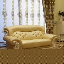优梵家欧式真皮沙发组合,高档奢华实木雕花沙发,时尚典雅大户型沙发763