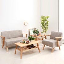 思捷家居浅灰色沙发, HYE8339日式小户型沙发,布艺实木沙发椅