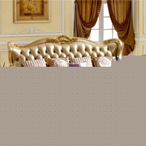 法拉丹顿奢华客厅家具,欧式优雅真皮沙发组合,K26香槟金实木雕花沙发