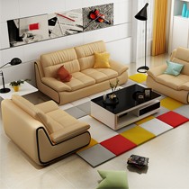 格杰仕米黄色方形真皮沙发,牛皮漆光多功能沙发组合,型号:S602