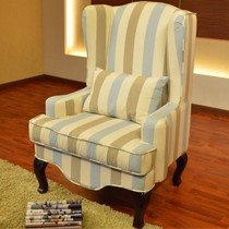 千巢家居布艺沙发椅,透气加厚坐垫欧式风格沙发椅,纯棉面料老虎椅