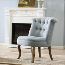 百伽欧式实木手工雕刻沙发椅,布艺棉麻拉扣单人沙发,03896905