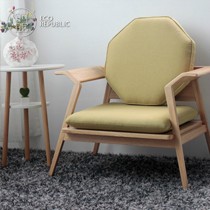 宜可宜居简约纯色布艺单人沙发,八方实木组装沙发椅,型号: 20140623