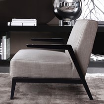 屋言现代简约沙发椅,布艺实木客厅家具,LC-W-01耐磨透气单人椅