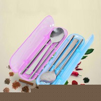 华典世通餐具两件装,高级不锈钢筷勺组合旅行装,货号: SMWS-002