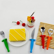 华典世通不锈钢餐具,创意卡通儿童专用刀叉组合,货号: SQS-04ZH