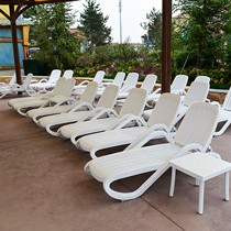 紫叶进口ABS环保躺床,简约支架结构室外家具,海边白色躺椅