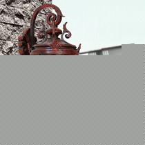 小海马复古室外灯,水纹玻璃灯罩标准E27灯头, 精美雕花壁挂式庭院灯