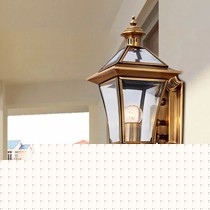 月影凯顿全铜LED室外灯,耐高温玻璃灯罩户外壁灯,美式壁灯货号: MC086-1W