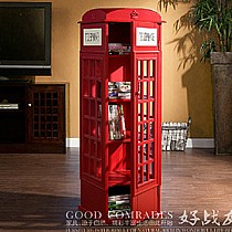 宜家风格书柜,英伦风创意红色电话亭造型书柜,儿童书架,HZYK-0022宜家储物书柜