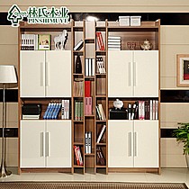 现代简约板式书柜,林氏木业现代书架,带门格子书橱,现代组合大书柜QF01