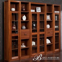 百谷,现代中式纯实木书柜,新中式核桃木组装书架,型号: X94