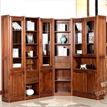 戴瑞新古典时尚实木书柜,核桃木多功能书柜,组装胡桃色书柜,DR-S005