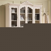 品质奢华实木雕花书柜,和购象牙白高档欧式书架,型号: 666