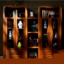 皇家匠人高雅现代中式艺术实木书架,多功能榆木书柜,型号: HX-06