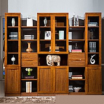 中式书架,实木书柜,中式实木组合书柜,胡桃木实木储物柜书柜 自由巢s9101