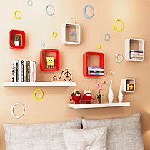 Soki Home/色计我家小正方形创意书架,宜家艺术拼接置物架搁板架