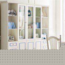 大森林超大容量储物柜,青少年实木书柜,浅蓝色田园书架 A618