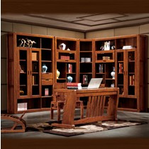 手工雕刻雅依格三门组合书柜,超大存储实木转角书柜,中式耐用书橱SG427