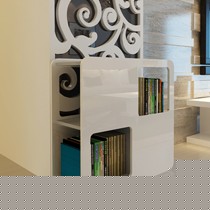 一米爱现代简约白色百搭双面书架,W122多功能储物亮光烤漆置物架