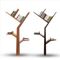 千健J878创意实木树杈书架,简易树形收纳置物架,超大储物装饰书架