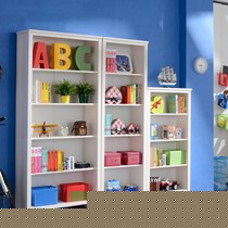 喜梦宝白色简约儿童木质书架,RB28017-1/4可调节组合型收纳书柜