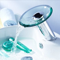 墨提斯时尚智能感应水龙头,全铜玻璃瀑布面盆龙头,型号: GY8816