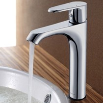 合金打造高端面盆龙头,九牧卫浴JKLT32159单孔冷热水龙头,简洁曲线现代设计