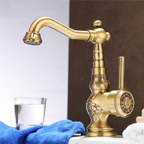 欧式复古面盆冷热龙头,老铜匠面盆龙头加高设计,全铜可旋转龙头LA10120