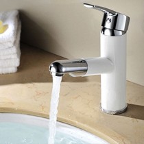 汉派全铜无铅冷热水龙头,抽拉式台上盆坐式龙头,单把单孔镀铬龙头