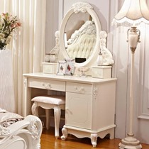 韩优佳象牙白雕花梳妆台,板式田园梳妆桌,型号JS-stb